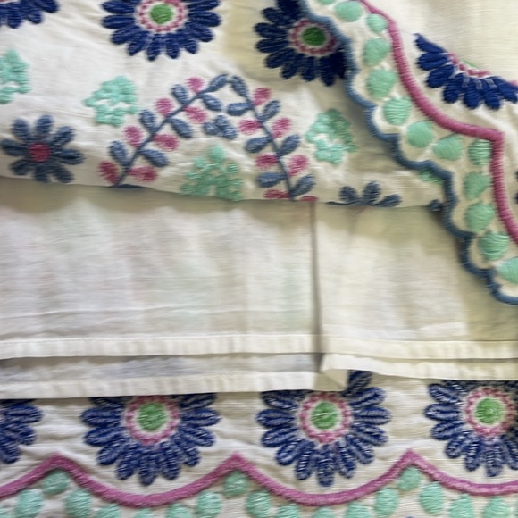 Talbots White Linen Sleeveless Dress Talbots Embroidered Dress - Picture 10 of 11